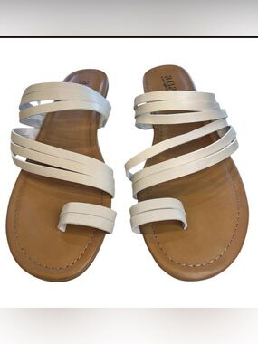 a.n.a Women's Off white Multi-Strap Slide Sandals NWT